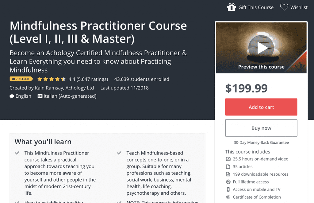 Mindfulness Practitioner Course Image