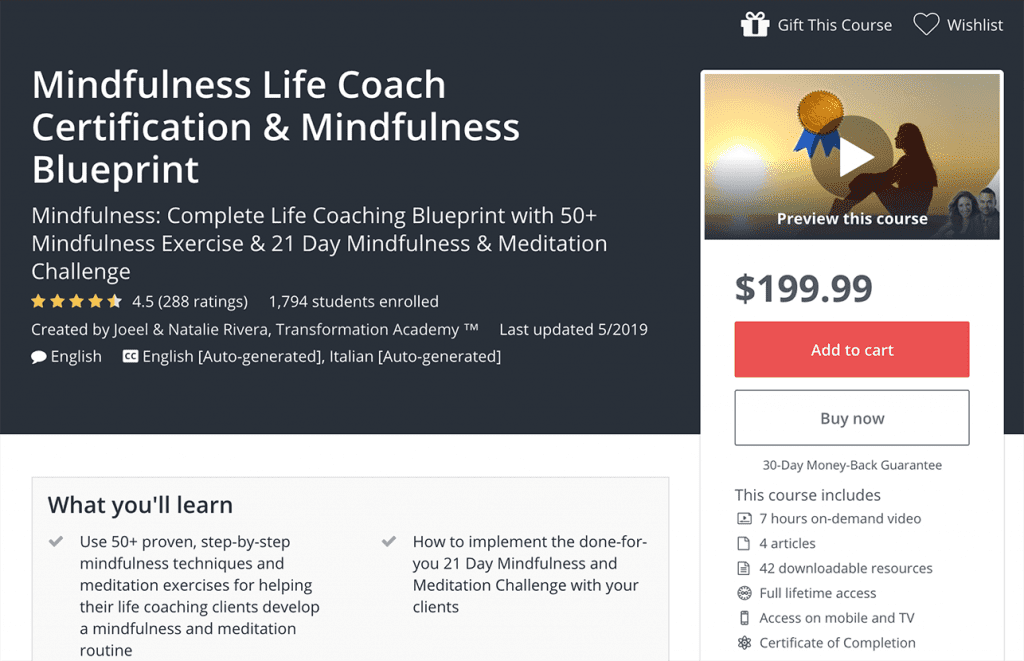 Mindfulness Life Coach Certification Image