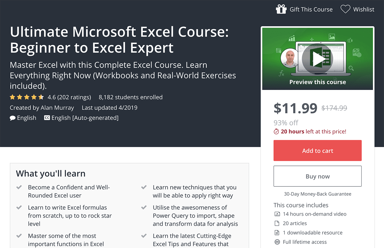 excel course online