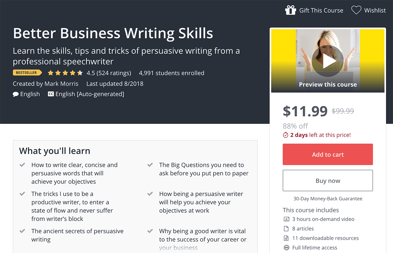 best business writing courses reddit