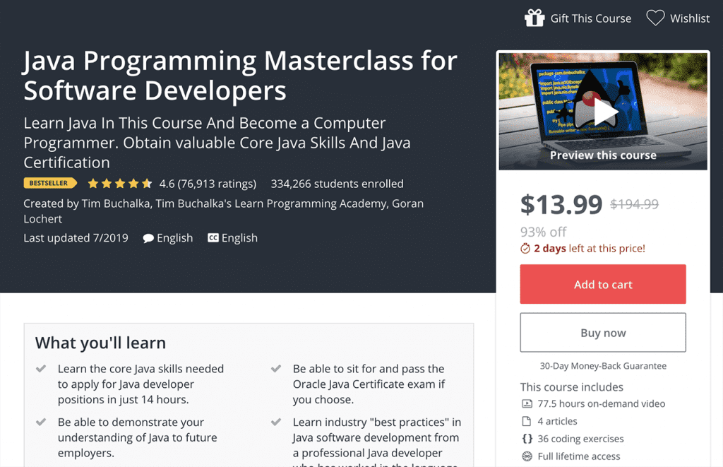 Best Java Programming Classes Tutorials Online