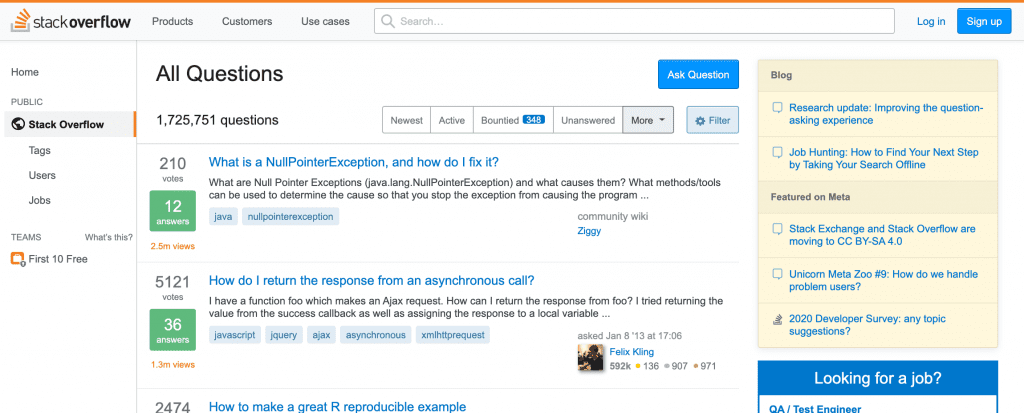 stack overflow website overview