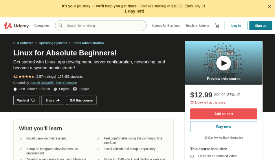 download linux administration bootcamp: go from beginner to advanced