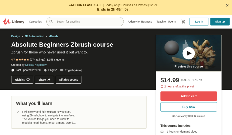 online accredited zbrush class