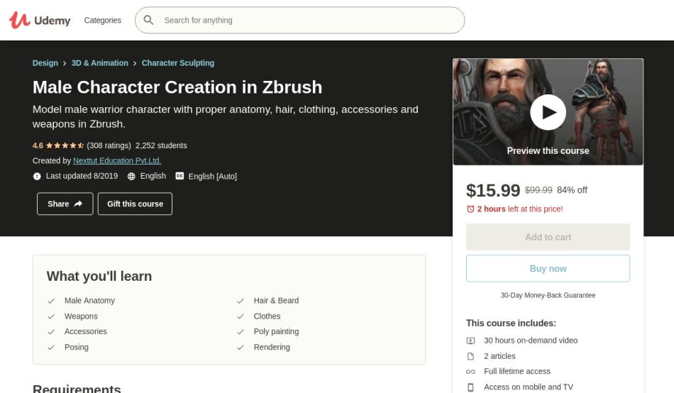 online accredited zbrush class
